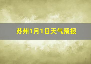 苏州1月1日天气预报