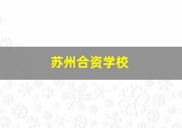 苏州合资学校