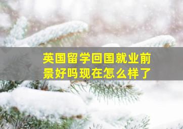 英国留学回国就业前景好吗现在怎么样了