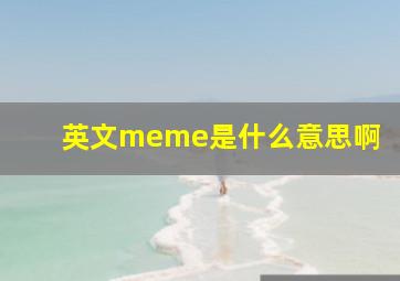 英文meme是什么意思啊