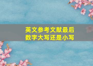 英文参考文献最后数字大写还是小写