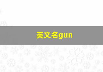 英文名gun