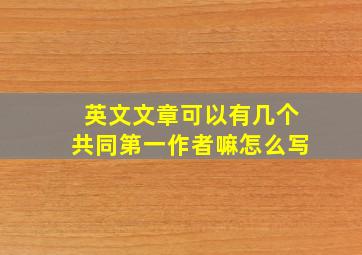 英文文章可以有几个共同第一作者嘛怎么写