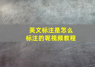 英文标注是怎么标注的呢视频教程