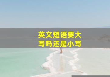 英文短语要大写吗还是小写