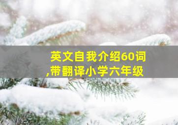 英文自我介绍60词,带翻译小学六年级