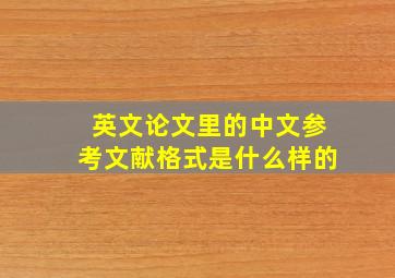 英文论文里的中文参考文献格式是什么样的