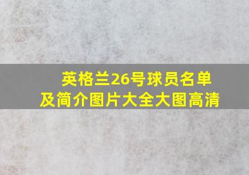 英格兰26号球员名单及简介图片大全大图高清