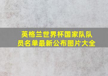 英格兰世界杯国家队队员名单最新公布图片大全