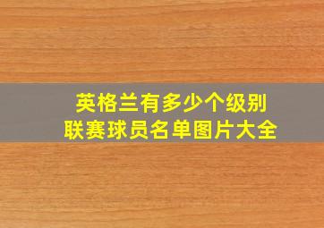 英格兰有多少个级别联赛球员名单图片大全