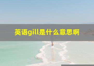 英语gill是什么意思啊