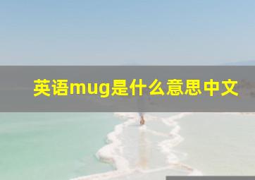 英语mug是什么意思中文