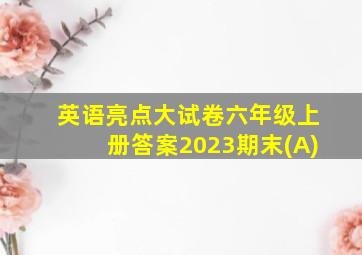 英语亮点大试卷六年级上册答案2023期末(A)