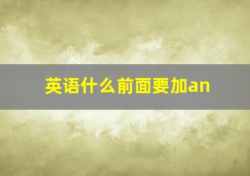 英语什么前面要加an