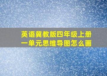 英语冀教版四年级上册一单元思维导图怎么画