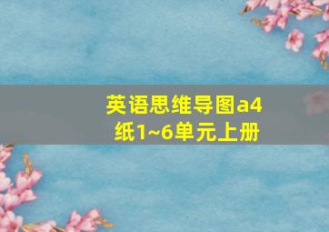 英语思维导图a4纸1~6单元上册