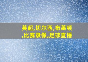 英超,切尔西,布莱顿,比赛录像,足球直播