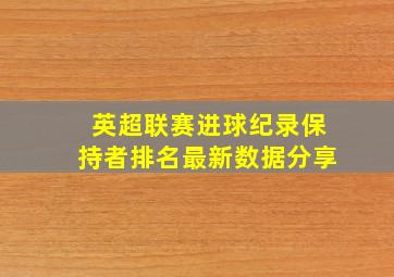 英超联赛进球纪录保持者排名最新数据分享