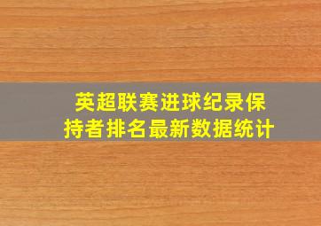 英超联赛进球纪录保持者排名最新数据统计