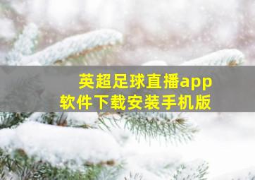 英超足球直播app软件下载安装手机版