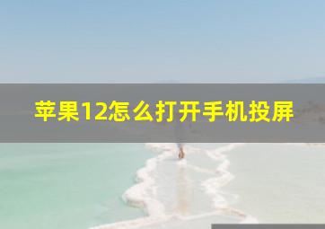 苹果12怎么打开手机投屏