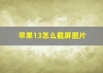 苹果13怎么截屏图片