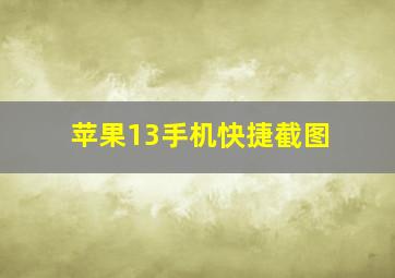 苹果13手机快捷截图