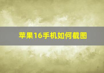 苹果16手机如何截图