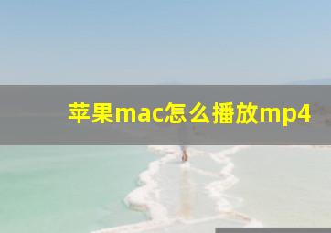 苹果mac怎么播放mp4