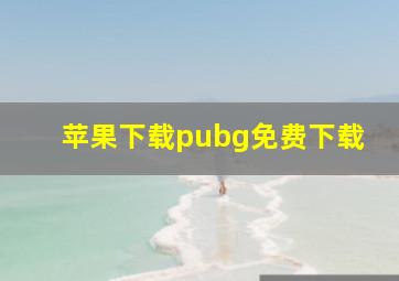 苹果下载pubg免费下载