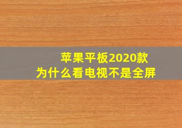 苹果平板2020款为什么看电视不是全屏