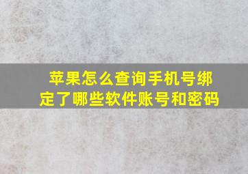 苹果怎么查询手机号绑定了哪些软件账号和密码