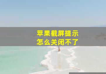 苹果截屏提示怎么关闭不了