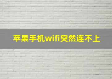 苹果手机wifi突然连不上