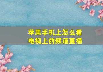 苹果手机上怎么看电视上的频道直播