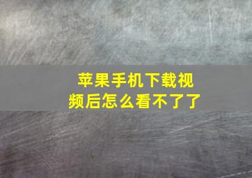 苹果手机下载视频后怎么看不了了