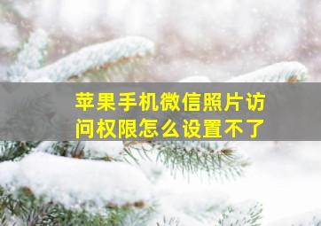 苹果手机微信照片访问权限怎么设置不了