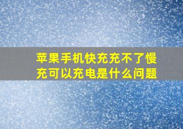 苹果手机快充充不了慢充可以充电是什么问题