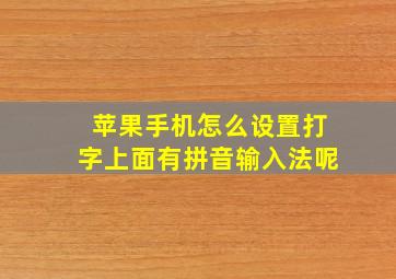 苹果手机怎么设置打字上面有拼音输入法呢