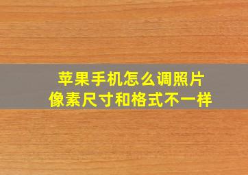 苹果手机怎么调照片像素尺寸和格式不一样