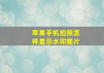 苹果手机拍照怎样显示水印图片