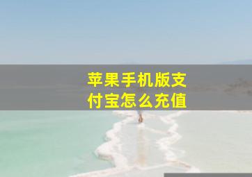 苹果手机版支付宝怎么充值