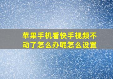 苹果手机看快手视频不动了怎么办呢怎么设置