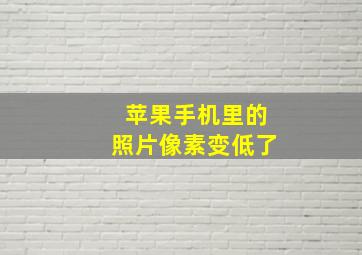 苹果手机里的照片像素变低了