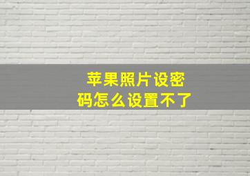 苹果照片设密码怎么设置不了