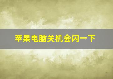 苹果电脑关机会闪一下