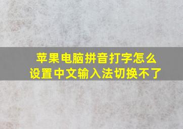 苹果电脑拼音打字怎么设置中文输入法切换不了