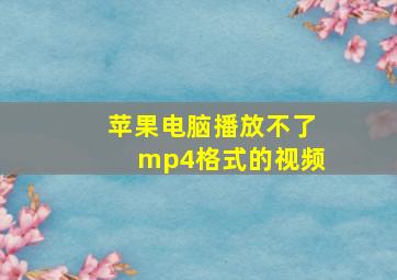 苹果电脑播放不了mp4格式的视频