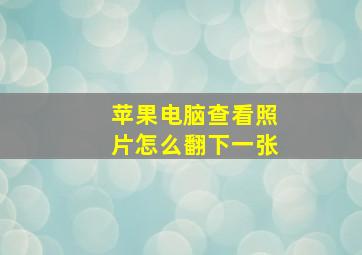 苹果电脑查看照片怎么翻下一张