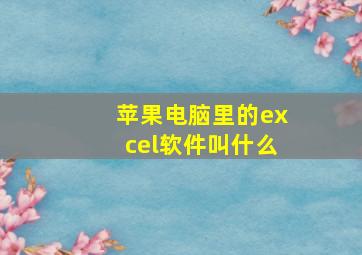 苹果电脑里的excel软件叫什么